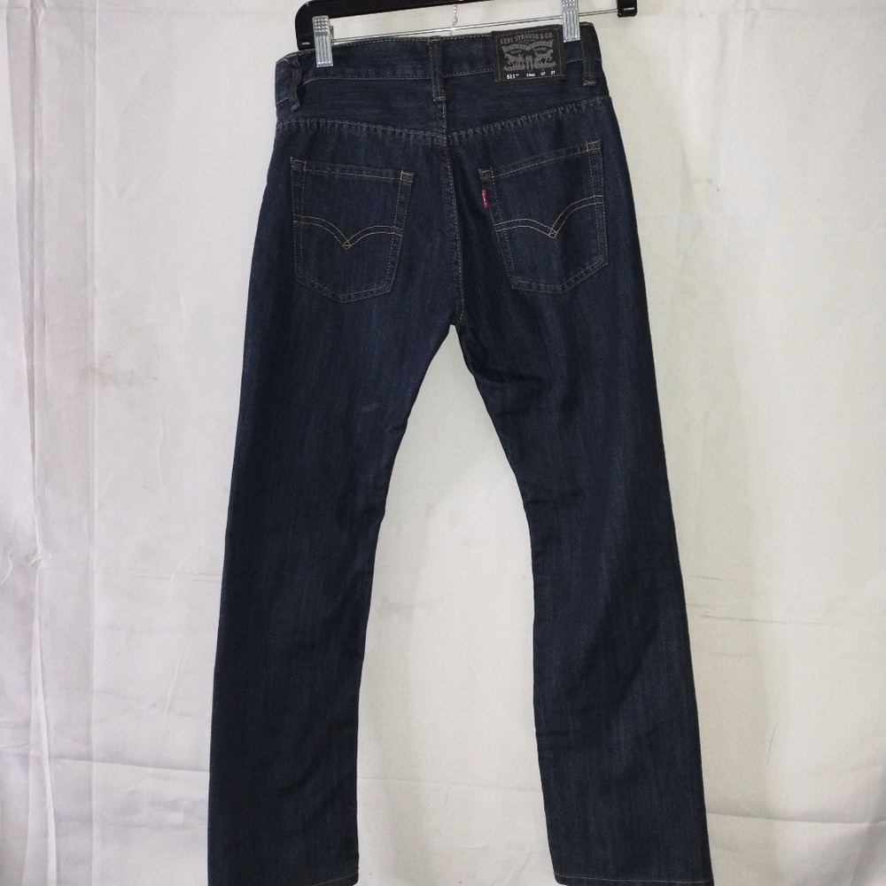 Levi 511 Kids Denim Jeans Size 14 Reg Dark Wash Skinny 27X27